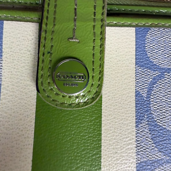 Coach Blue and Green Wallet - Picture 2 of 14